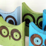 distressed wood owl gift blue moon