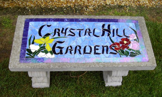 custom mosaic garden bench