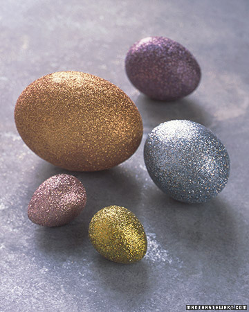 Martha Stewart glitter Easter eggs