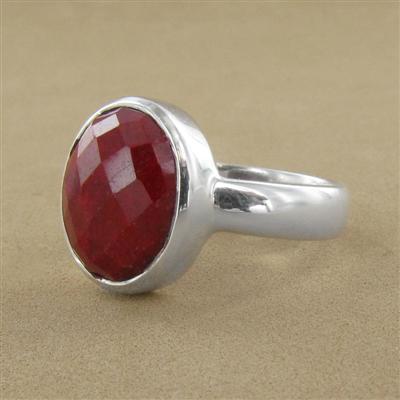 raw ruby sterling ring