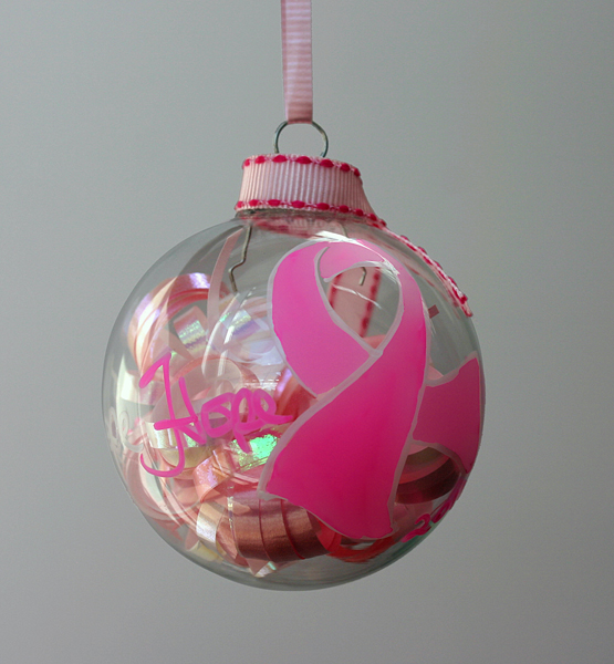 breast cancer ribbon ornament