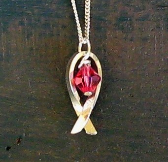 breast cancer ribbon necklace