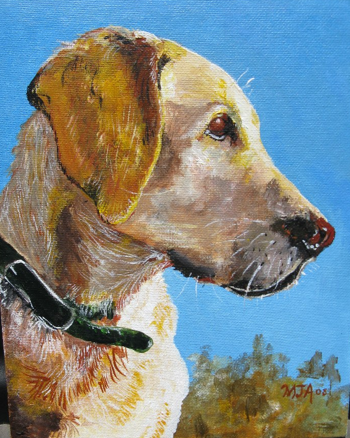 painted dog portrait