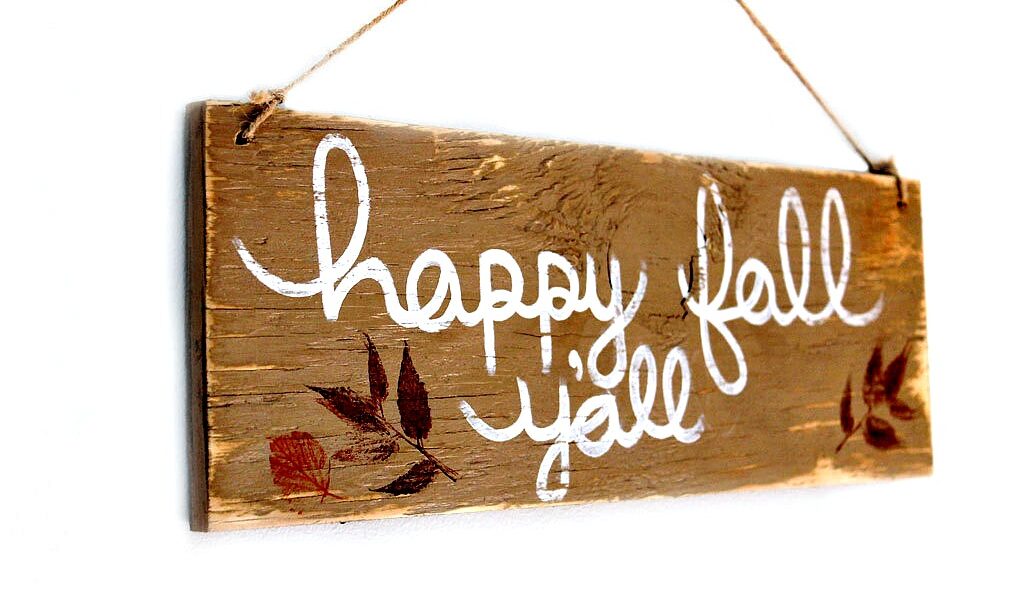 Wooden Fall Sign