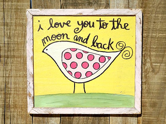 to the moon and back sign